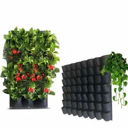 Multi-pocket Planting Bag Felt Vegetable Fruit Flowers Grow Bags for Plants Hanging Vertical Home Garden Black Plant Seeding Pot