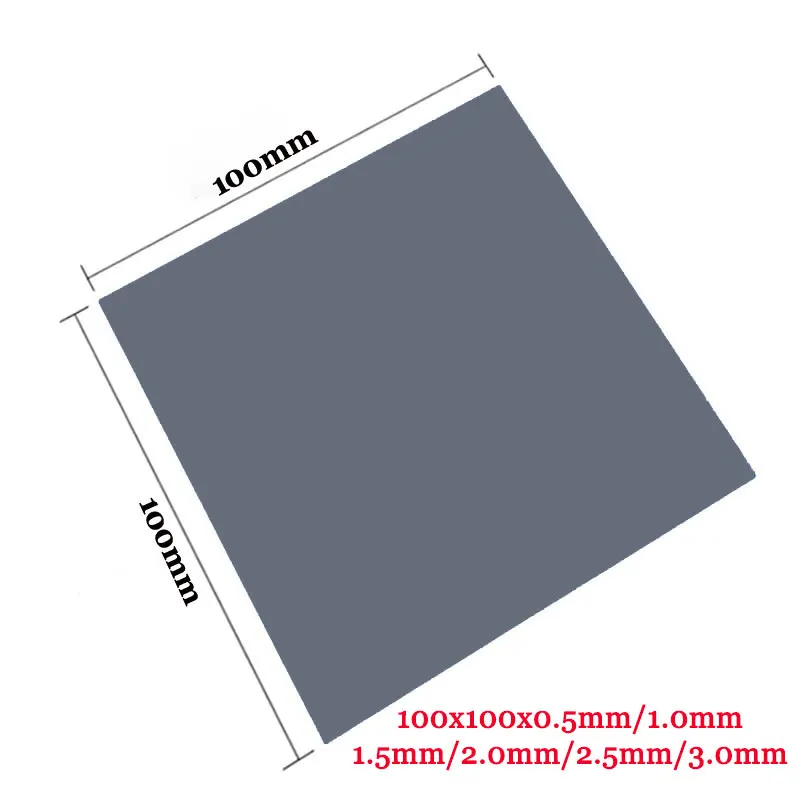 Bantalan Termal 18W/MK Kinerja Tinggi Kualitas Tinggi 100x100Mm CPU Heatsink Kartu Grafis Chip Jembatan Memori Chipset Bantalan Termal