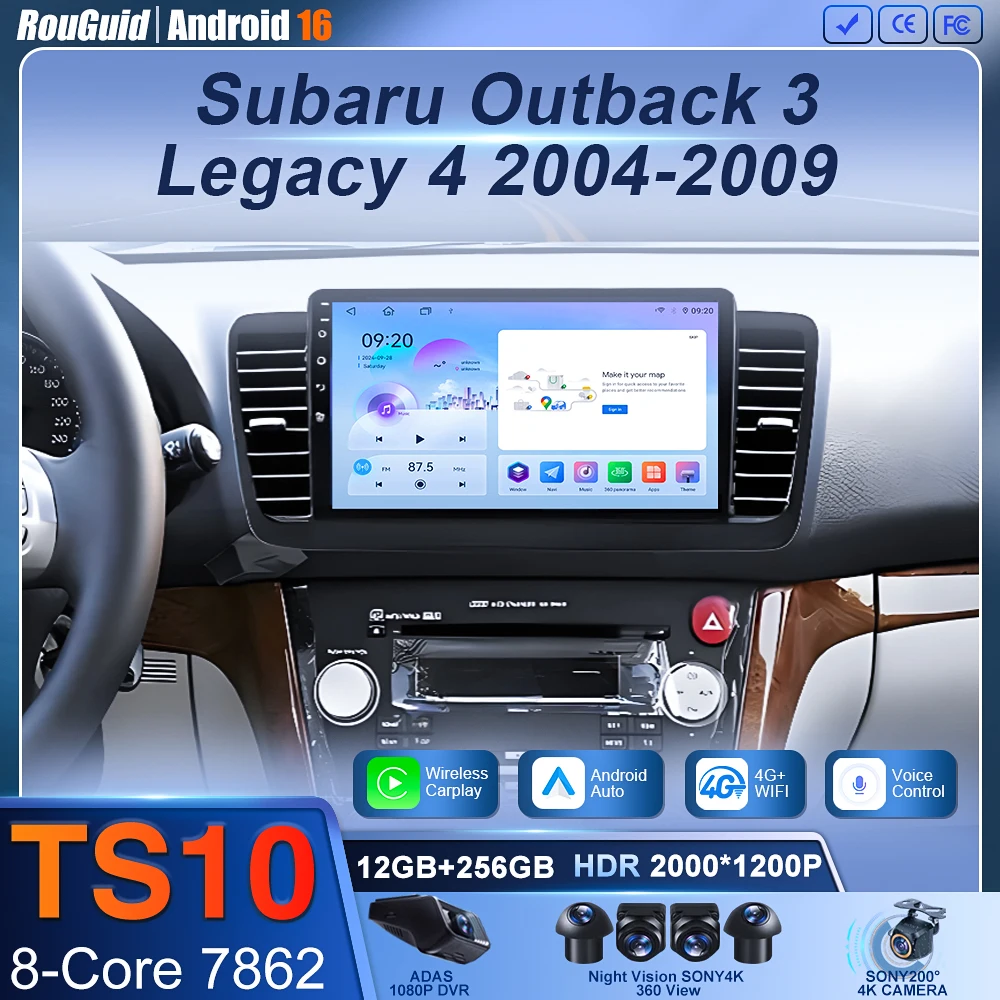 

Android 16 For Subaru Outback 3 Legacy 4 2004 2005 2007 2008 2009 Car Radio Multimedia Video Player GPS Navigation DVD QLED 2Din