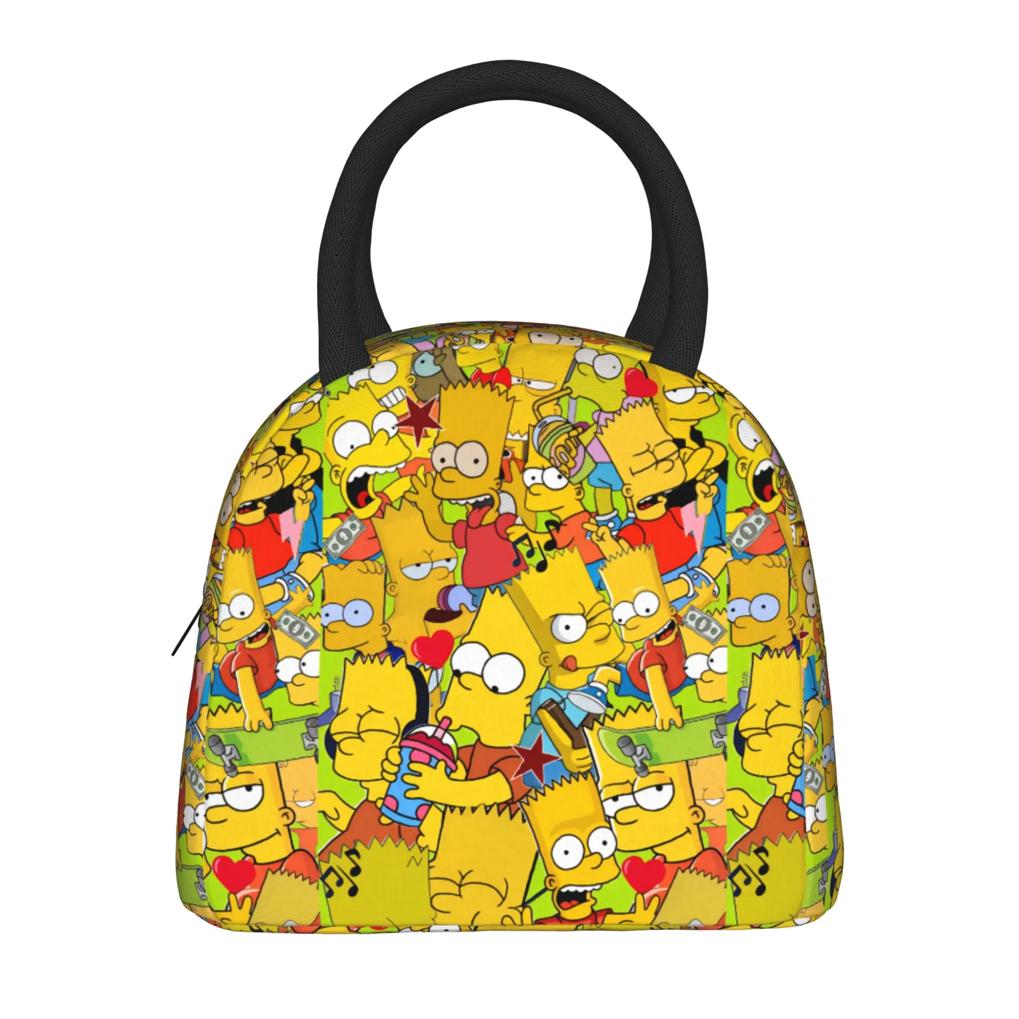 S-Simpsons Bart Character Collection Lunch Bag  Picnic Lunch Box Women Aesthetic Designer Tote Food Bags Waterproof Cooler Bag