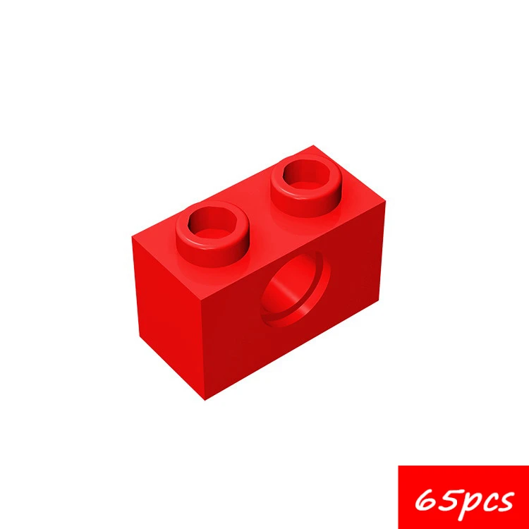 65 pçs moc 3700 1x2 com buraco blocos de construção kit conector de alta tecnologia casa tijolos educativos diy brinquedos crianças presentes de aniversário