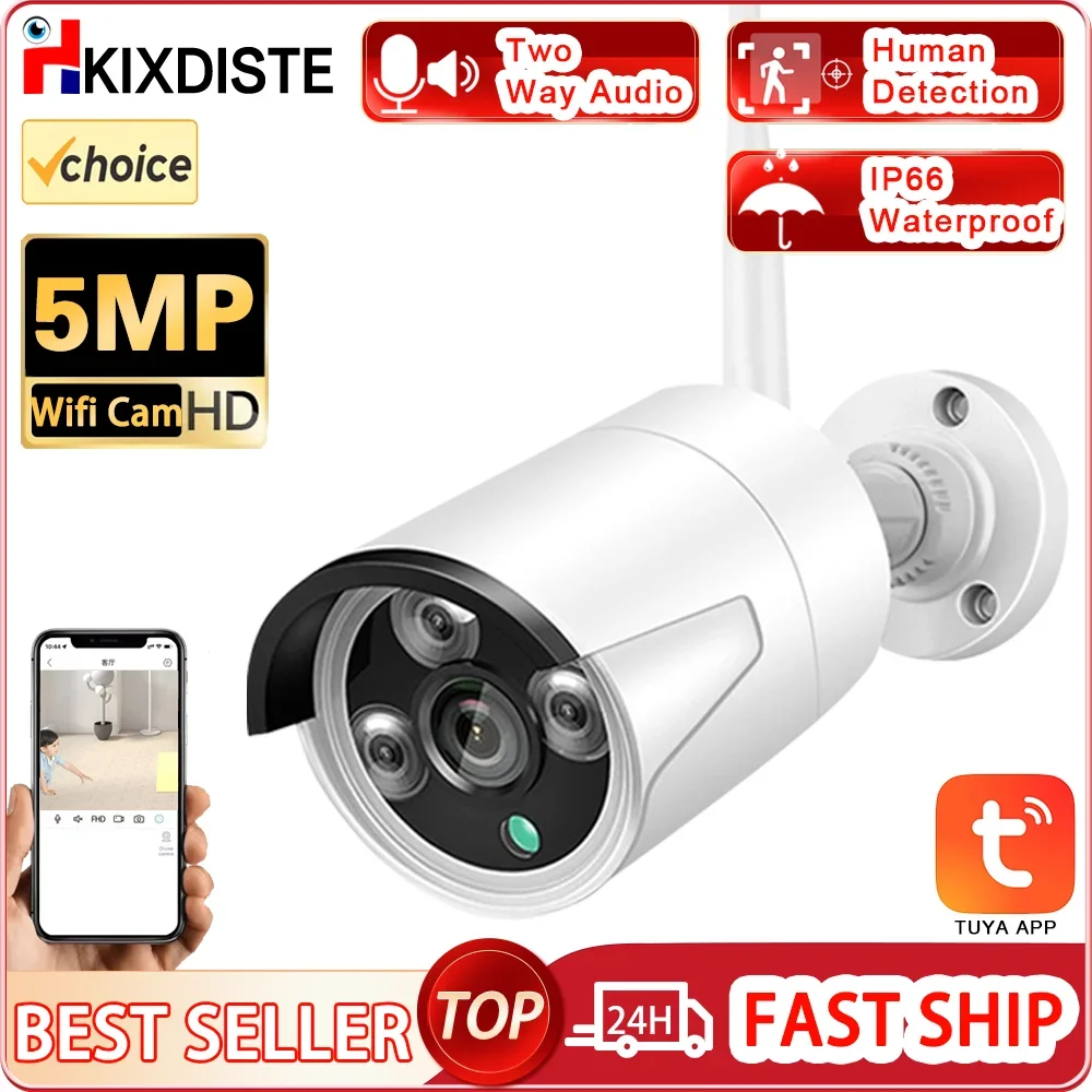 

Tuya IP Camera 5MP WiFi Metal Bullet Cam Outdoor Security Protection CCTV Video Surveillance Motion Detection Smart Life APP