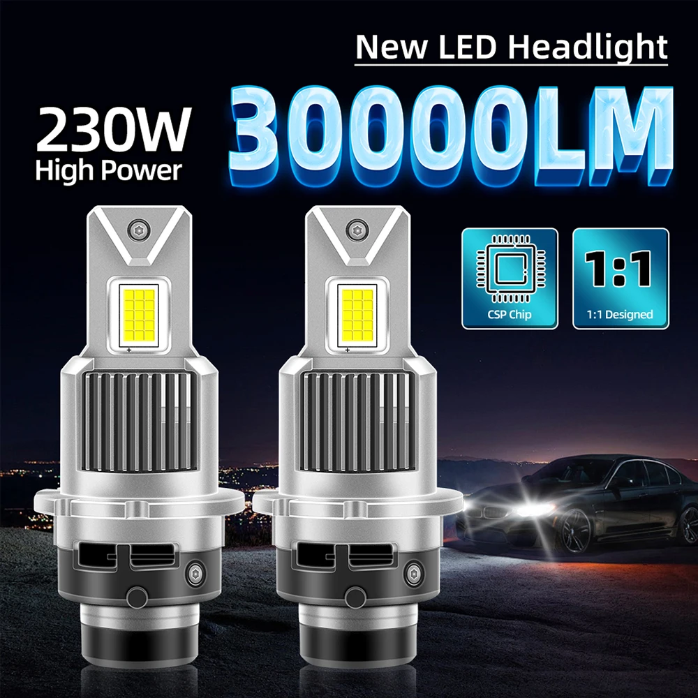 

D2S D4S LED Headlight Bulbs Canbus No Error 30000LM 230W D2R D4R Car Xenon Lights 6500K White HID Xenon Headlamps 12V 24V