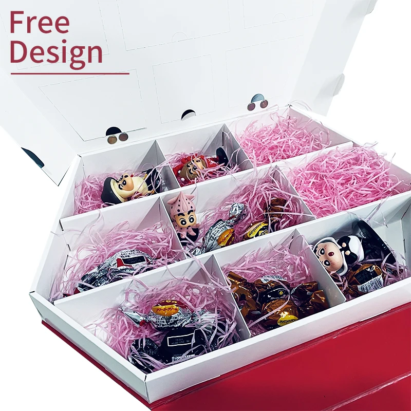 Customization.China Low Price Custom logo Empty Chocolate Box Wholesale Advent Calendars Folding Box