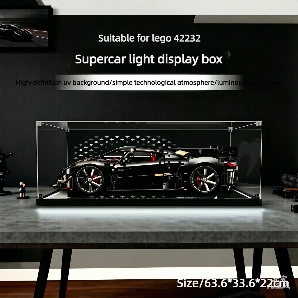 Applicable to Lego 42232 Technic Car Display Case 42232 Dustproof Storage Box Collectible Model Display Box(Excluding Lego set)
