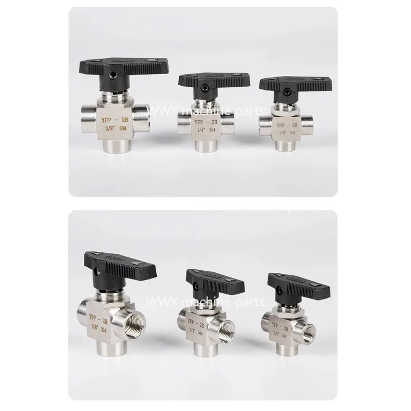 

1Pc 3-Way T-Type Ball Valve, 1/4" NPT Stainless Steel Valve 1000PSI for Oil & Gas