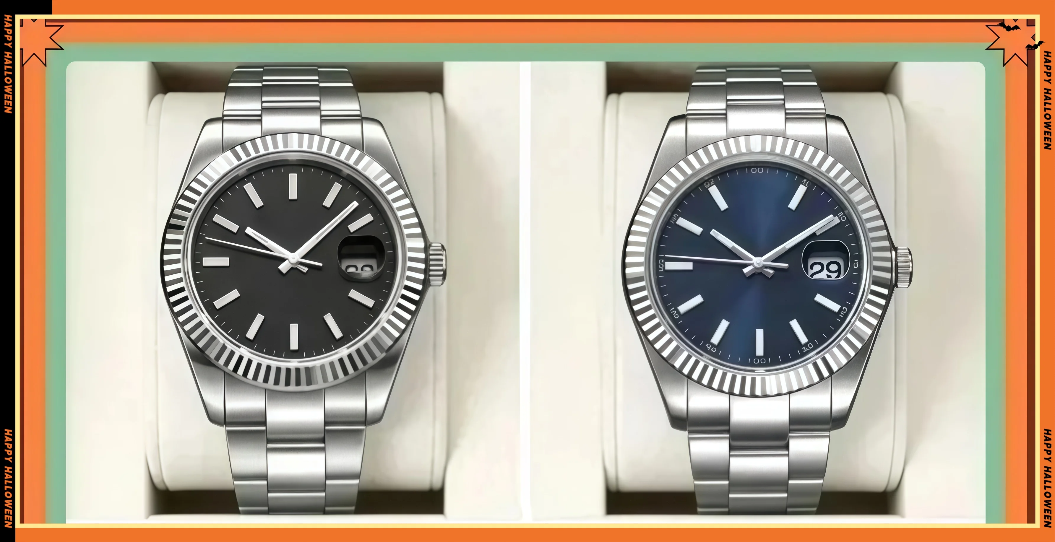 WWATCH Store Montres personnalisées pour hommes, mouvement automatique, acier inoxydable 904l, 40 mm, 36 mm
