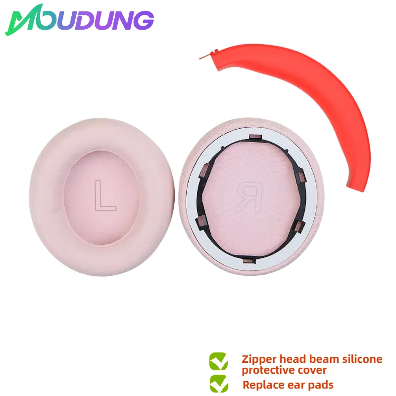 

MOUDUNG Replacement Cooling Gel Earpads Silicone zipper head beam protective cover for Anker soundcore Life Q30 Headphone ，