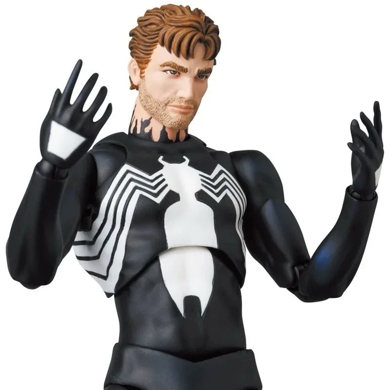 1/12 Anime The Amazing Spider-man Figuarts Black Spiderman Venom symbiotik figur aksi PVC mainan Action Figure Model hadiah mainan