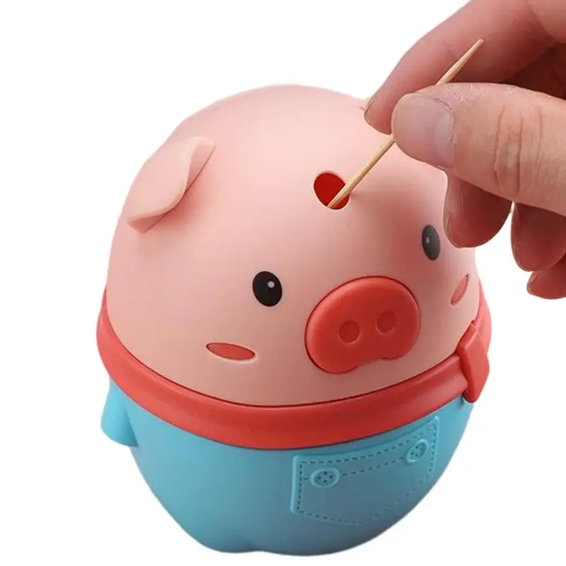 Cartoon Animal Automatic Toothpick Box Dispenser Home On Box Room Press Living Up Room Holder Cute Pig Toothpick Container