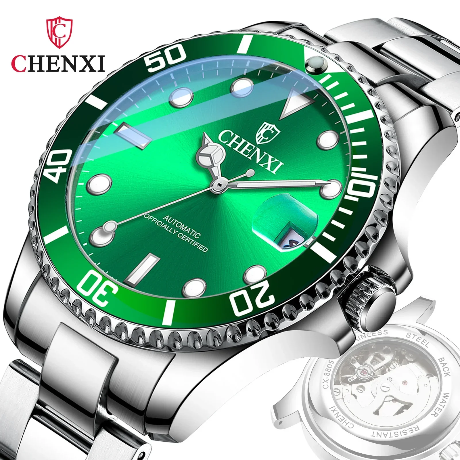 CHENXI 8805A Mechanical Table Man Automatic Automaton Back And Through Hollowed Steel Belt Watch Mainland China New Arrivals