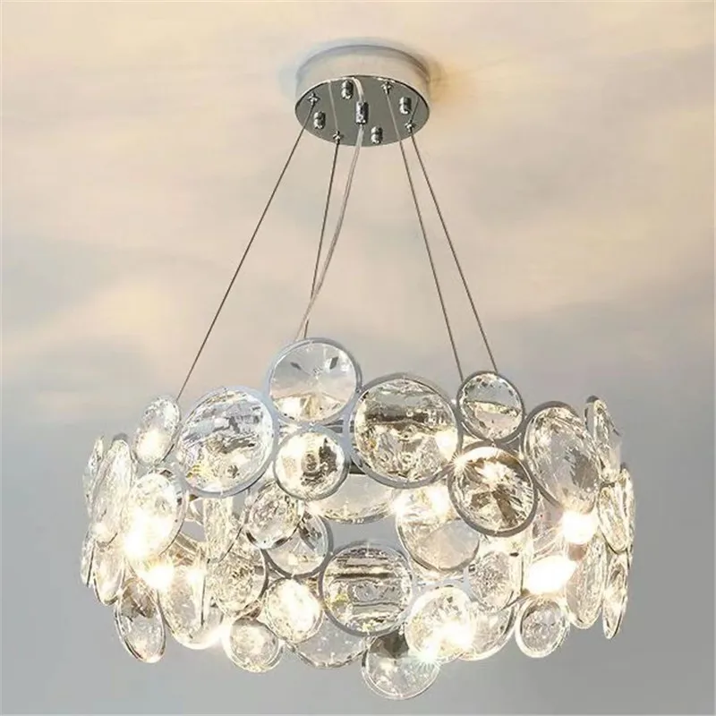 Bubble crystal chandelier luxury living room light modern circular bedroom dining hall bedroom E14LED lighting Crystal lamp