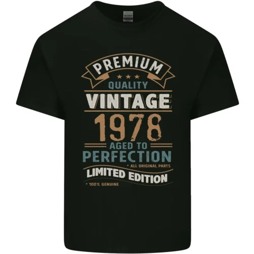 

Premium Vintage 46th Birthday 1978 Mens Cotton T-Shirt Tee Top