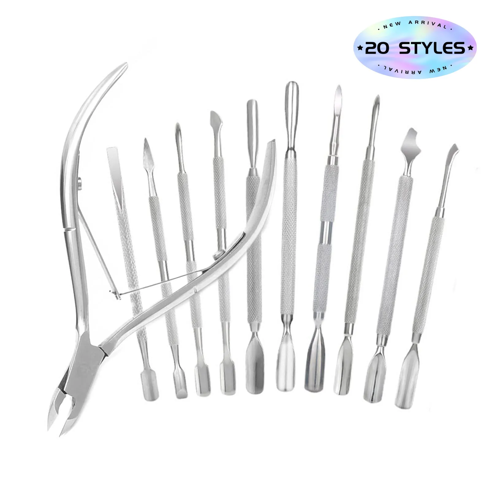 

Cuticle Nippers Pusher Nail Cuticle Remover Stainless Steel Dead Skin Manicure Pedicure Cleaner Care Tools for Home Nail Shop