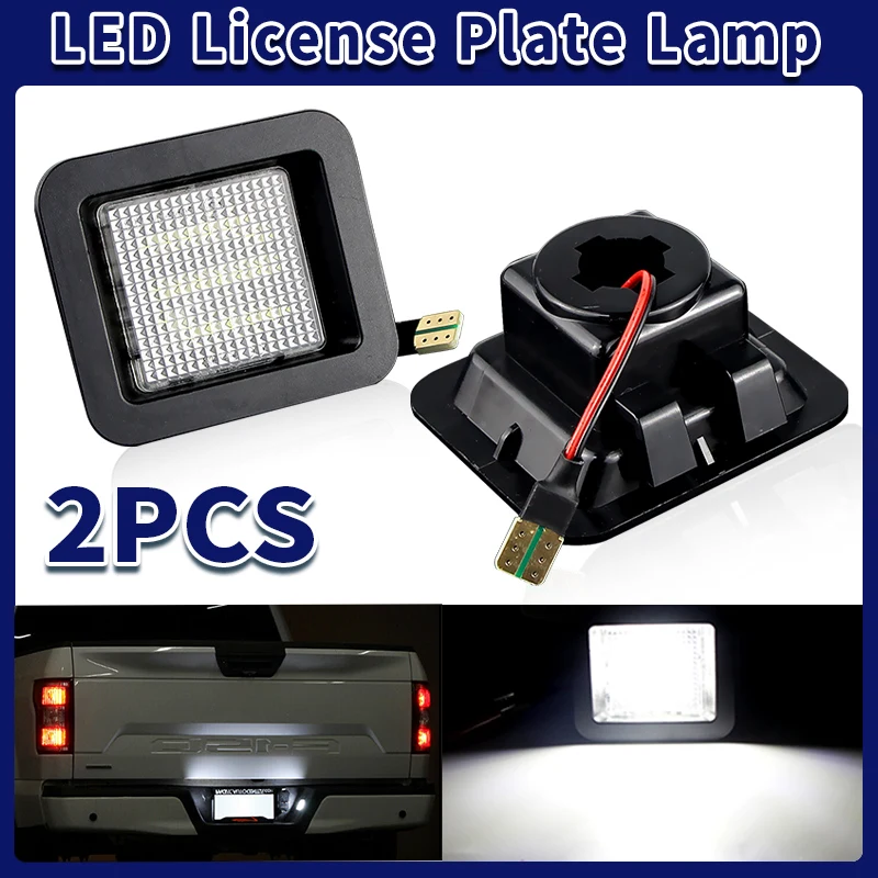 2Pcs For Ford F150 F-150 2015 2016 2017 2018 2019 2020 2021 LED License Plate Light Lamp Assembly Replacement Car Accessories