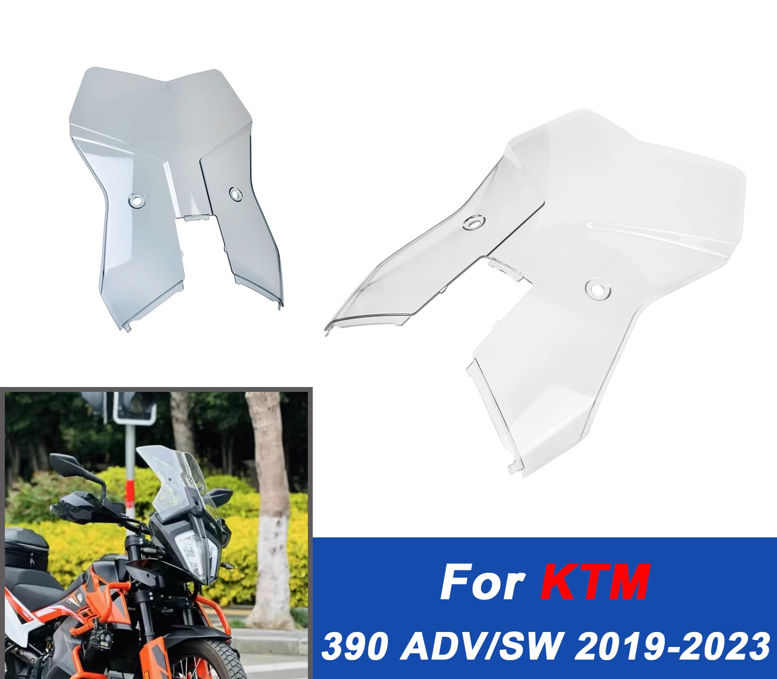 

Для KTM 390 Adventure/Adv SW 2019-2023 лобовое стекло-ударные воздушные ветрозащитные дефлекторы, передний экран