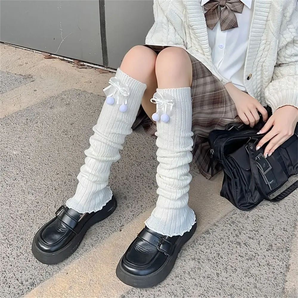 Кавайные теплые грелки для ног/чехол на руку с бантом Лолита длинные чулки балетный Стиль чехол для ног для зимы и осени