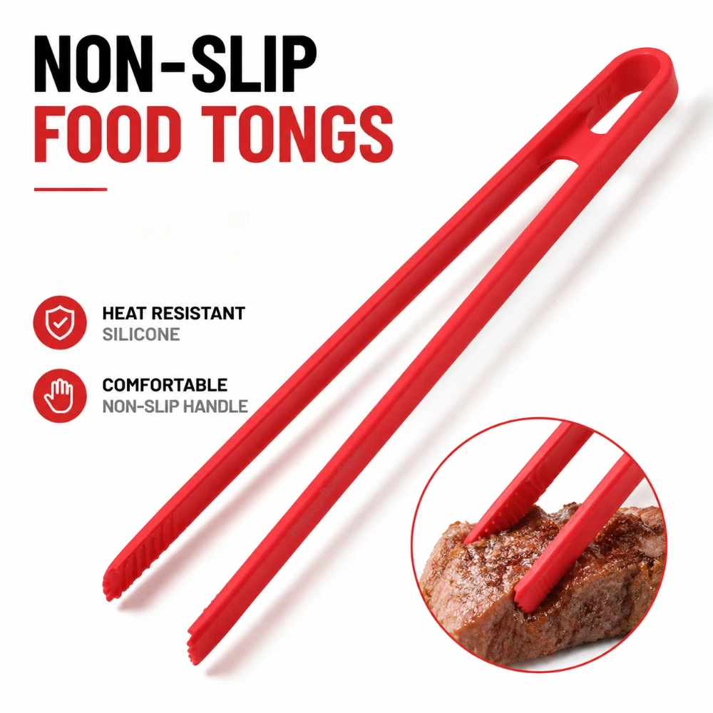 Kitchen Gadgets For Chefs - Penjepit Makanan Salad Silikon Anti Selip