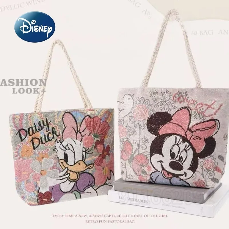 Disney New Women's Handbag Cartoon Fashion Women's Shoulder Bag Large Capacity Storage Casual Women's Bag High Quality