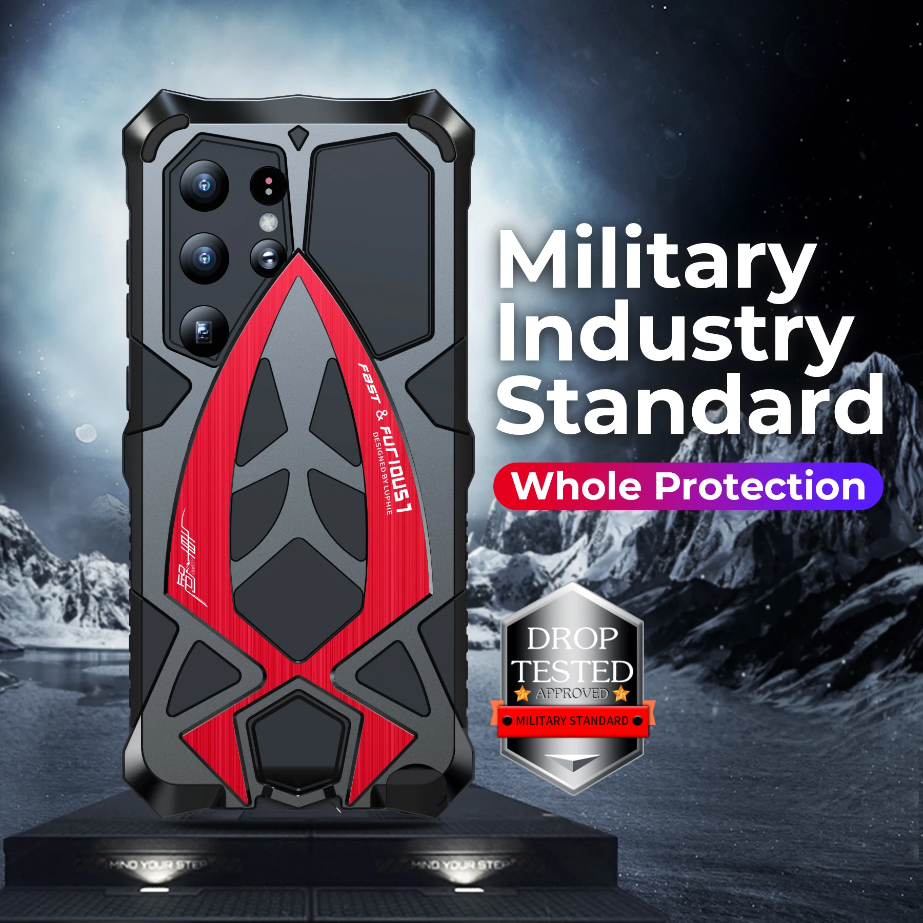 Metal Military Anti Drop Phone Case for Samsung Galaxy S24 S23 S22 Ultra Shell for Samsung A72 A52 Airbag Silicone Phone Cover