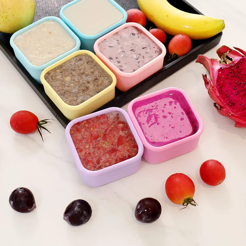 Sealed Silicone Lunch Box Outdoor Bento Box Microwave Oven Silicone Small Containers Lunch Box Summer Ice Cube Mold Snack