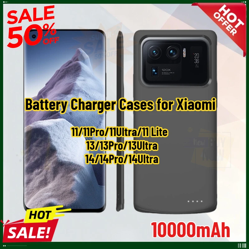

Power Bank Charging Cover for Xiaomi Mi 14 Ultra 13Ultra 11 Pro 11 Lite Battery Cases Portable External Battery Charger Cover