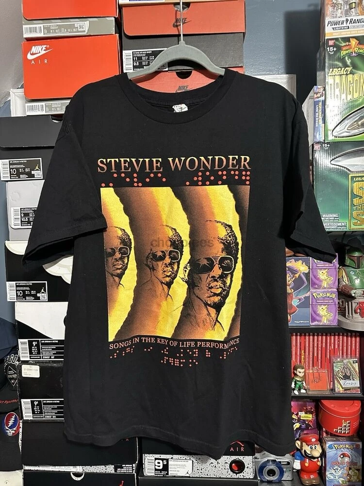 2015 Stevie Wunder lieder im Schlüssel des Lebens Konzert tour T-Shirt schwarz xl