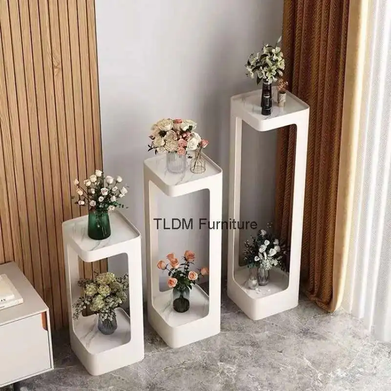 

New light luxury flower stand simple display stand multi-layer rack balcony indoor iron floor-standing flower pot