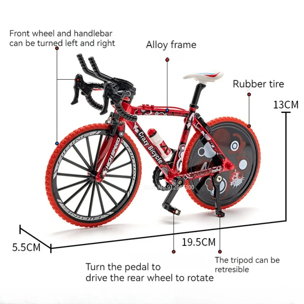 Vélo de montagne tout-terrain absorbant les chocs, modèle de voiture, guidon orientable, jouet en alliage d'opathie antidérapant, jouets à collectionner, cadeau, 1:8