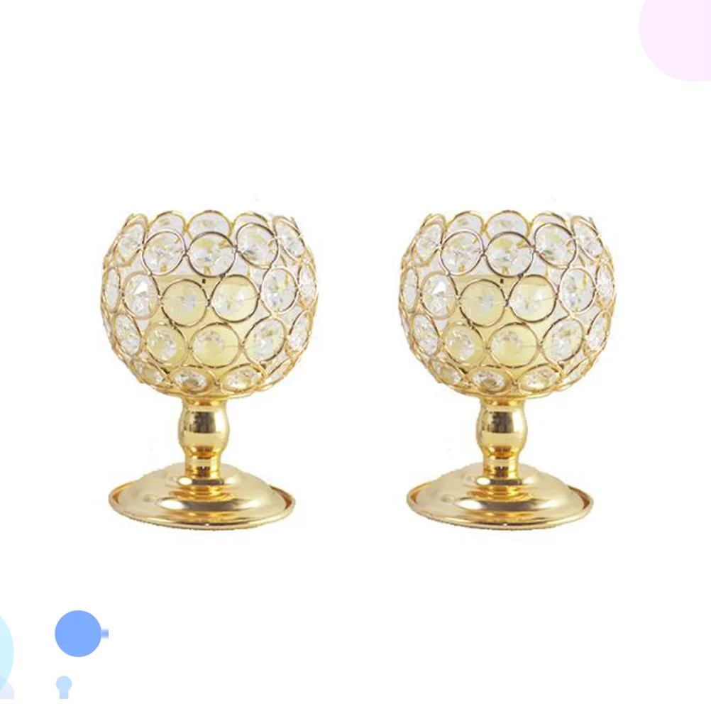 

2Pcs European Style Holders Romantic Candlestick Modern Decorative Tabletop Adornment Wedding Christmas Home