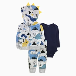 3pcs Ircomll Spring Autumn Winter Infant Baby Clothing Set Thickened  Fleece Baby Coat+Baby Pants+Baby Bodysuit Suits Outfits