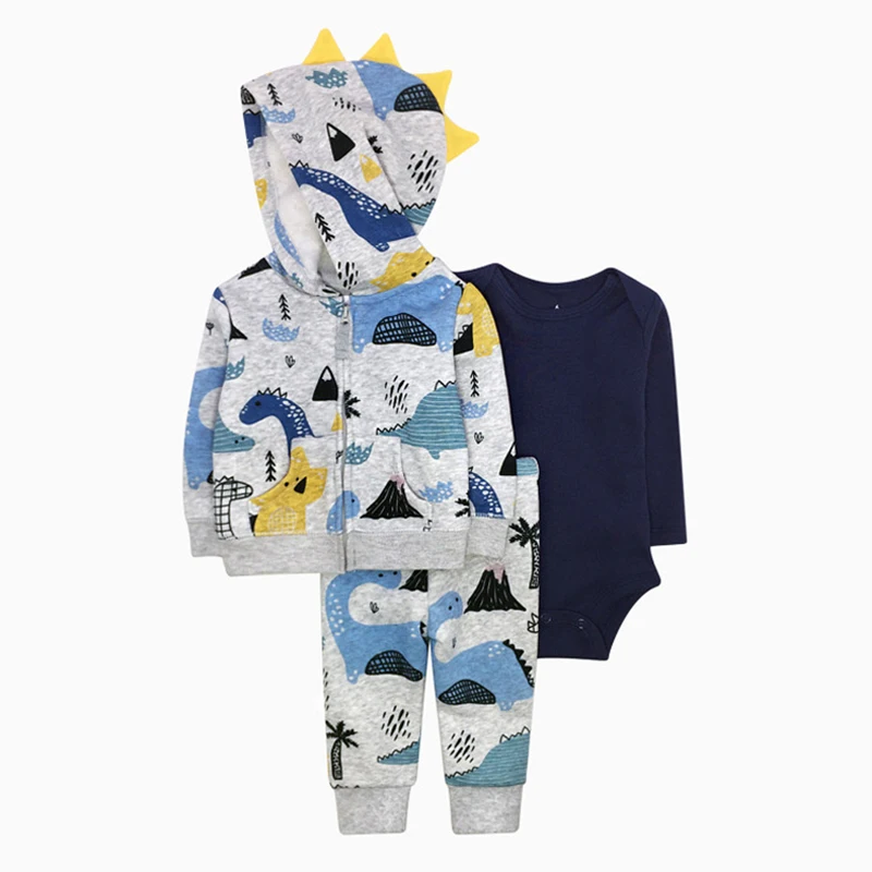 3pcs Ircomll Spring Autumn Winter Infant Baby Clothing Set Thickened  Fleece Baby Coat+Baby Pants+Baby Bodysuit Suits Outfits
