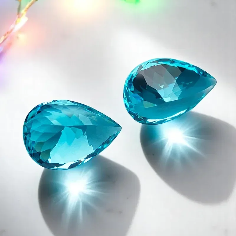 مختبر نمت Paraiba الكمثرى شكل التورمالين الأحجار الكريمة DIY بها بنفسك صنع المجوهرات المواد تحديد شهادة AGL