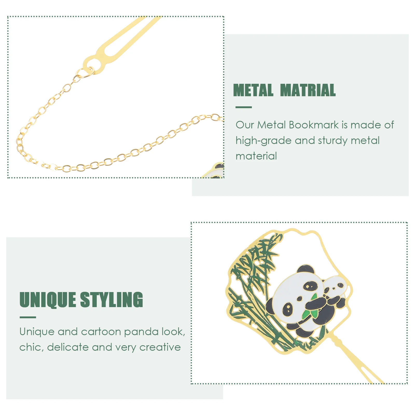 

Metal Panda Bookmark Elegant Cartoon Hanging Page Marker Decorative Book Reading Accessory Gift Metal Bookmark