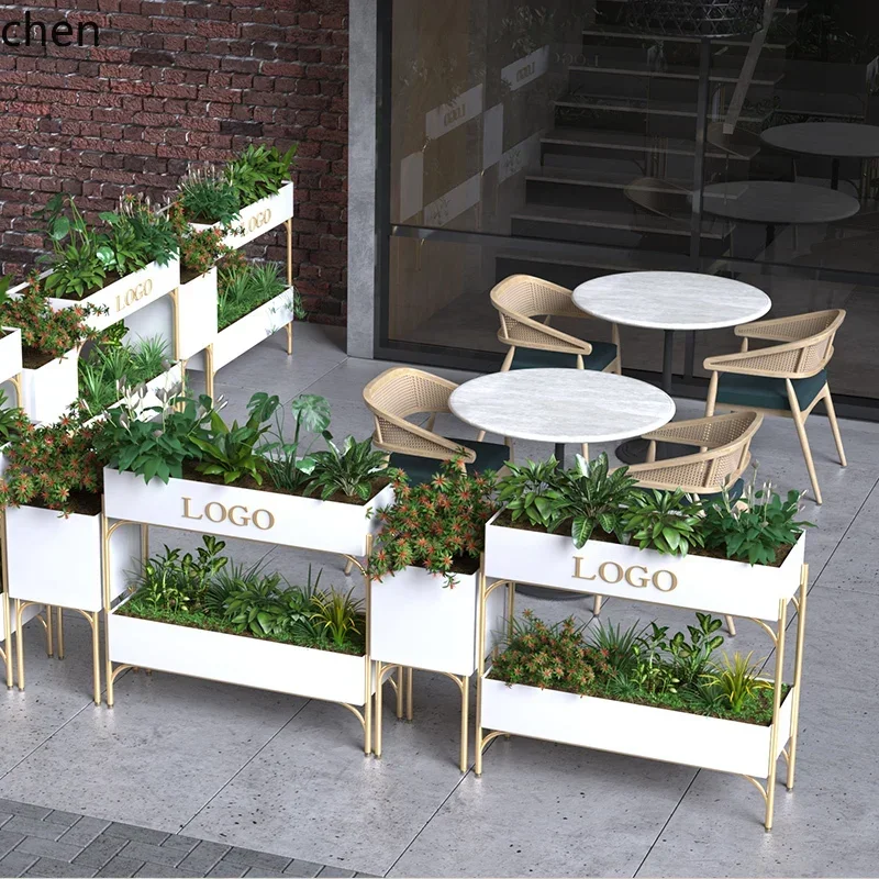 y9.3-Iron Art Flower Box Creative Combination Outdoor Display Flower Bed Commercial Street Planting Box Flower Bed Partition