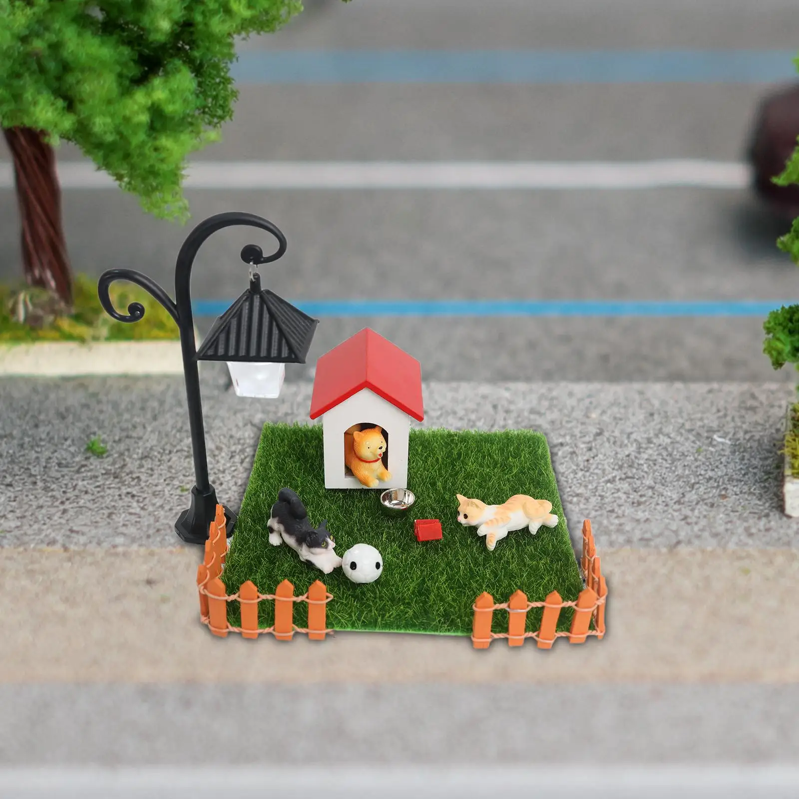 dog house for Children Simulation 1:12 Scale Photo Props DIY Accs Outdoor Animal puppy Set Miniature Dollhouse Accessories