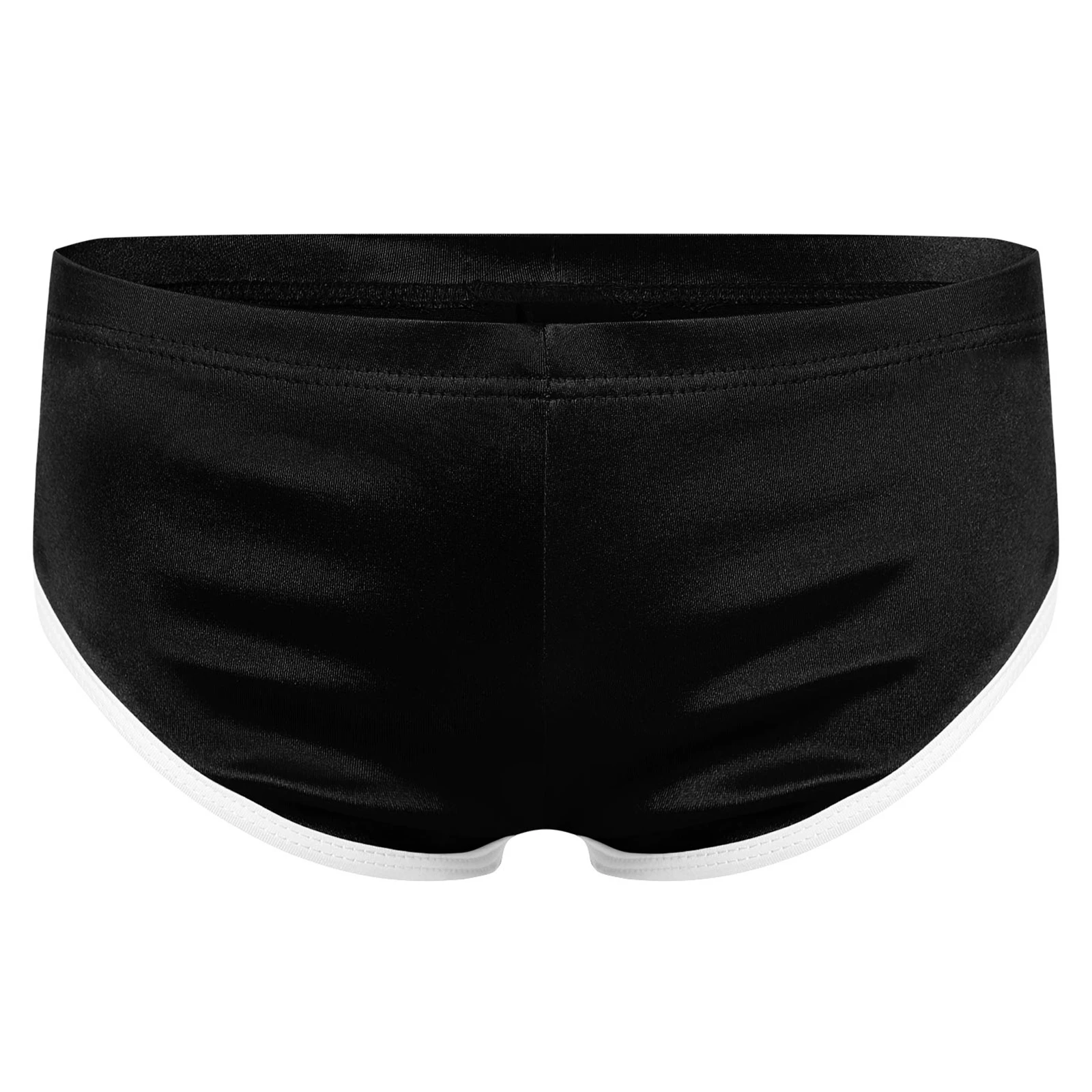 Mens Running Shorts Low Rise Ultra Short Quick Dry Stretchy Elastic Waist Color Block Hot Pants for Gym Beach Workout