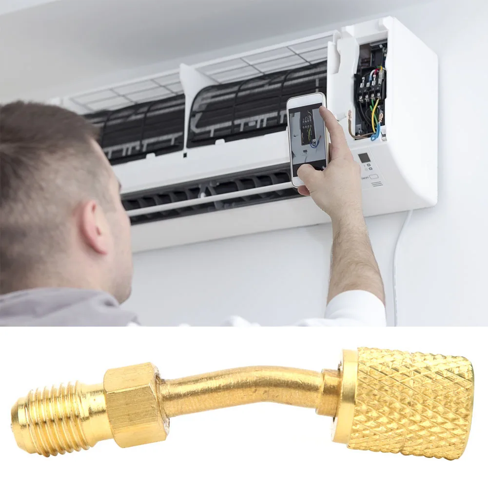 R410A 1/4 polegadas macho SAE para 5/16 polegadas fêmea adaptador SAE bomba de vácuo sistema divididomAD87-45