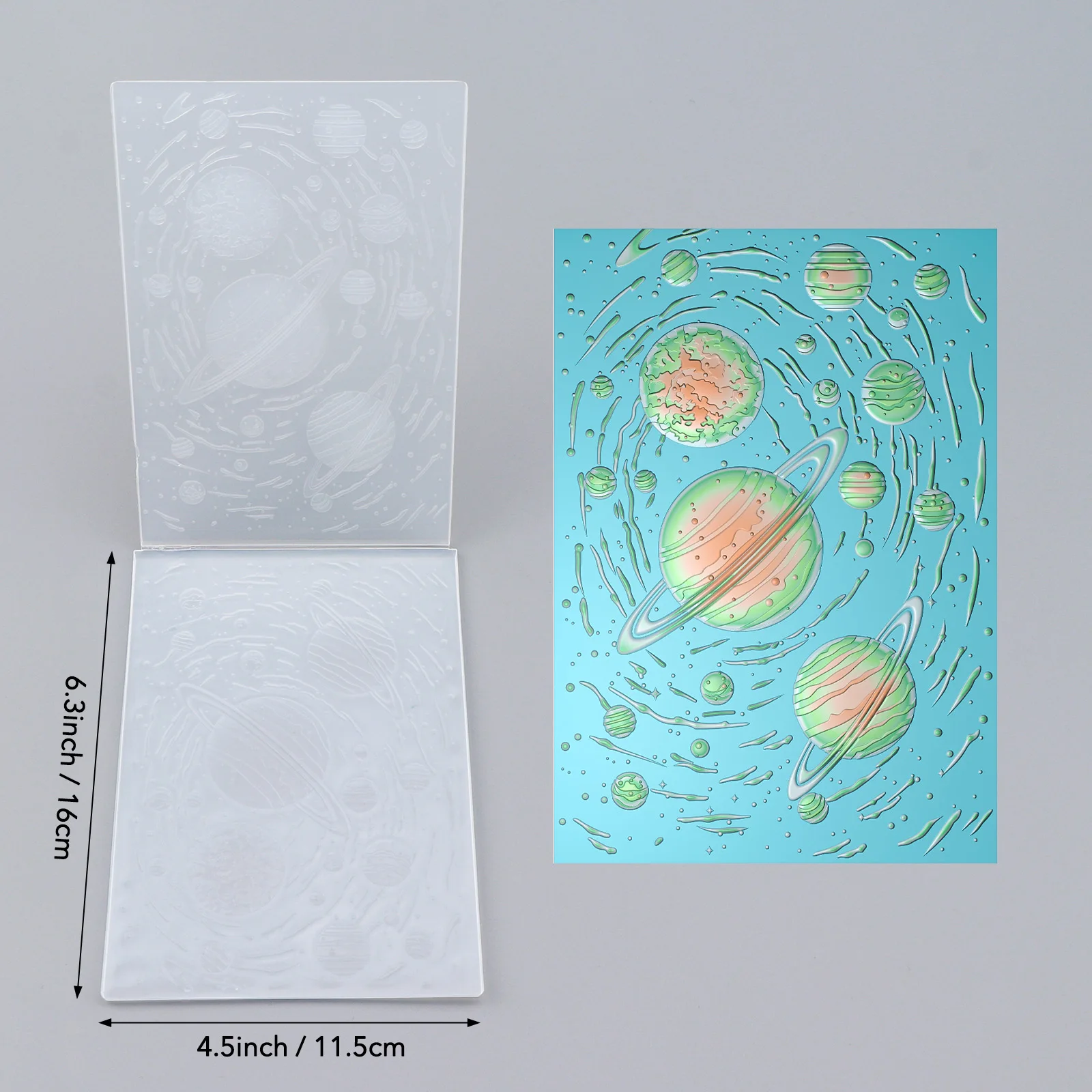 Estrelas cósmicas e asteroides Pasta de gravação 3D para fazer cartões e scrapbooking - Plástico durável, gravação fácil - Perfeito