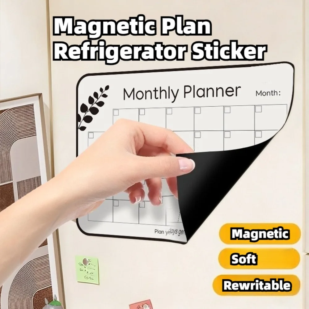 Magnetic Refrigerator Dry Erase Calendar Monthly Planner Whiteboard Record Message Board Memo Pad Fridge Magnets Kitchen Decor