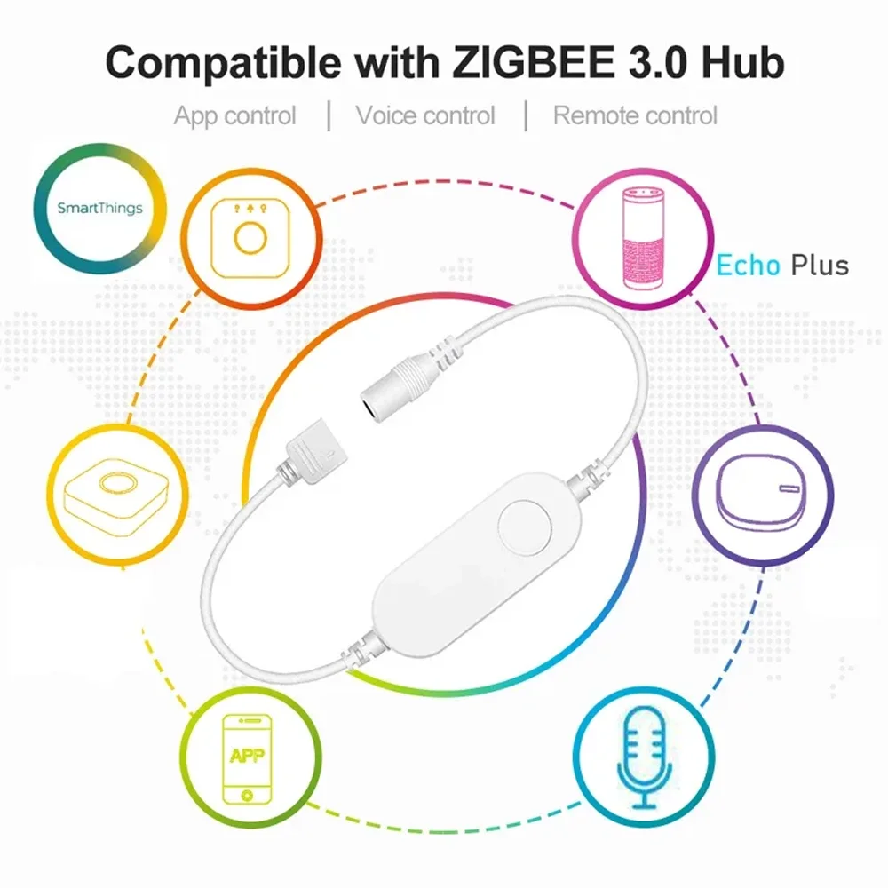 Zigbee 3.0 Round Dual White LED Under Cabinet Light Kit CCT Color Diming Voice/App Control for Wardrobe Closet Bedroom kitchen
