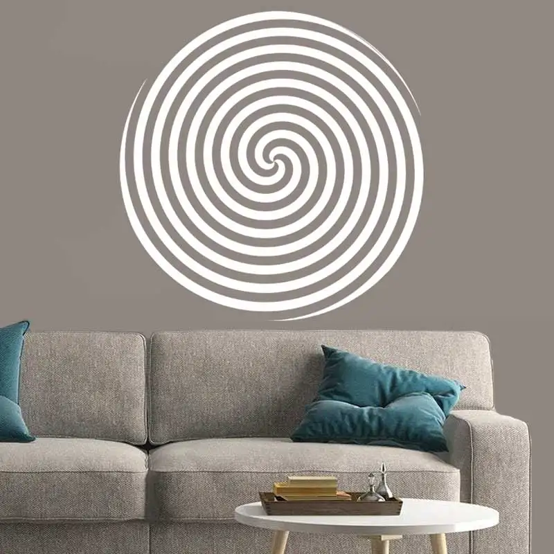 Circle Design Spiral Vision Wall Sticker Hypnotic Effect Modern Stylish Office Home Art Decor Dress Up Vinyl Wallpaper Decal H3