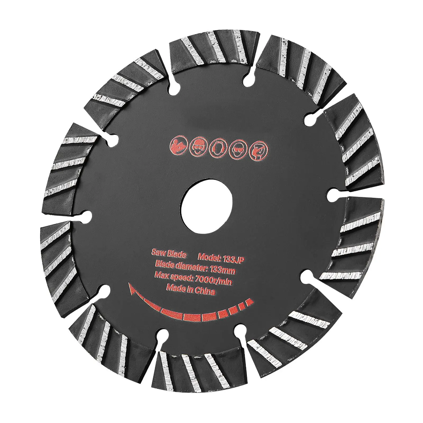 Diamond Blades 5.24 inch, 5-Pack Wall Chaser Saw Blade Cutting Blade, 0.79 in Arbor, High-Hardness Diamond Segments, 65Mn Steel Core, Dry Wet Cutting, Clean Edges for Concrete Brick Stone Cement