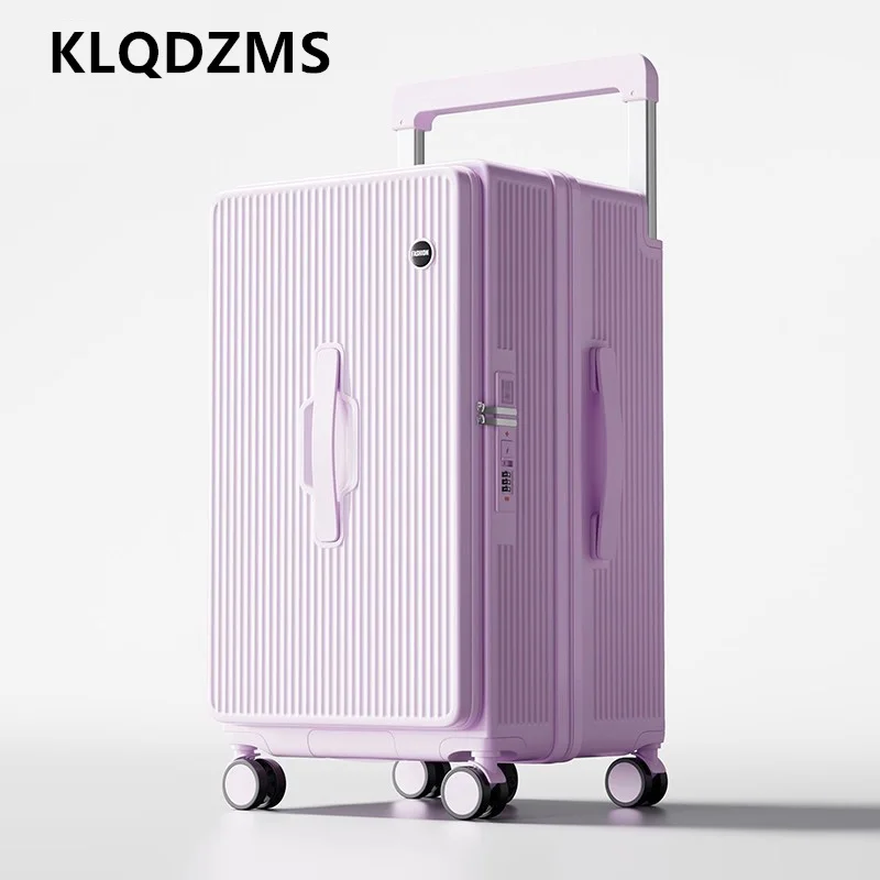 KLQDZMS حقيبة سفر محمولة ABS + PC صندوق الصعود سعة كبيرة حقيبة تروللي بعجلات 20 "24" 26 "28" 30 "32 بوصة مع حقيبة عجلات #2