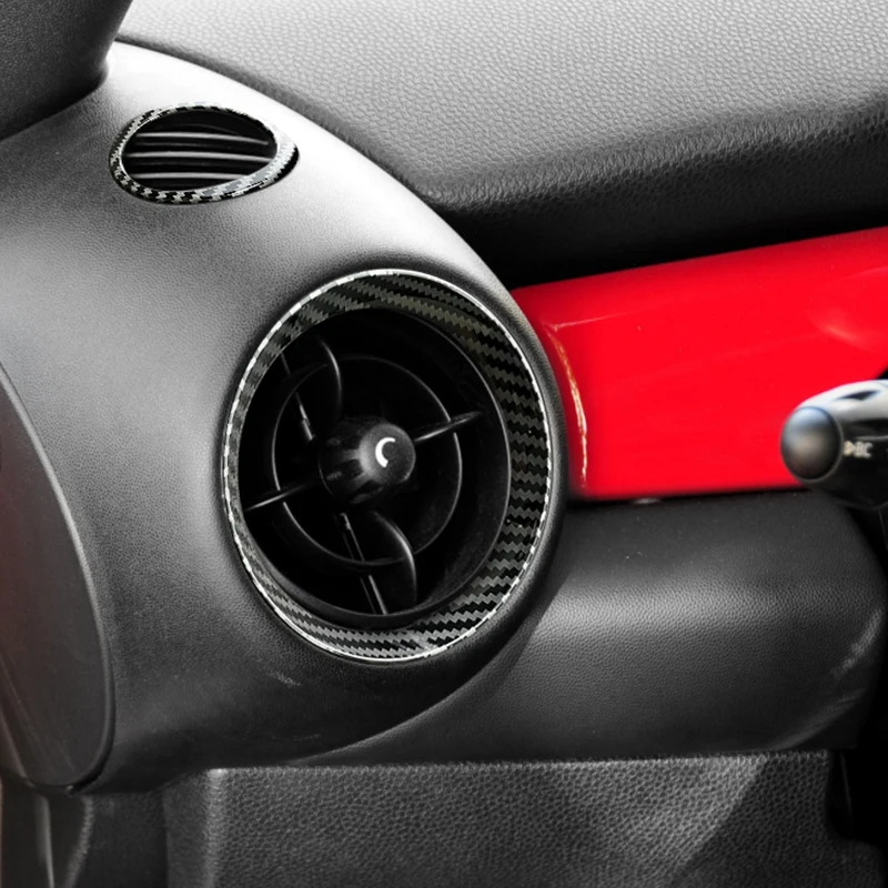 Car Conditioning Air Outlet Ring Interior Modification Carbon Stickers For BMW MINI Cooper S R55 R56 R57 R58 R59 Car Accessories