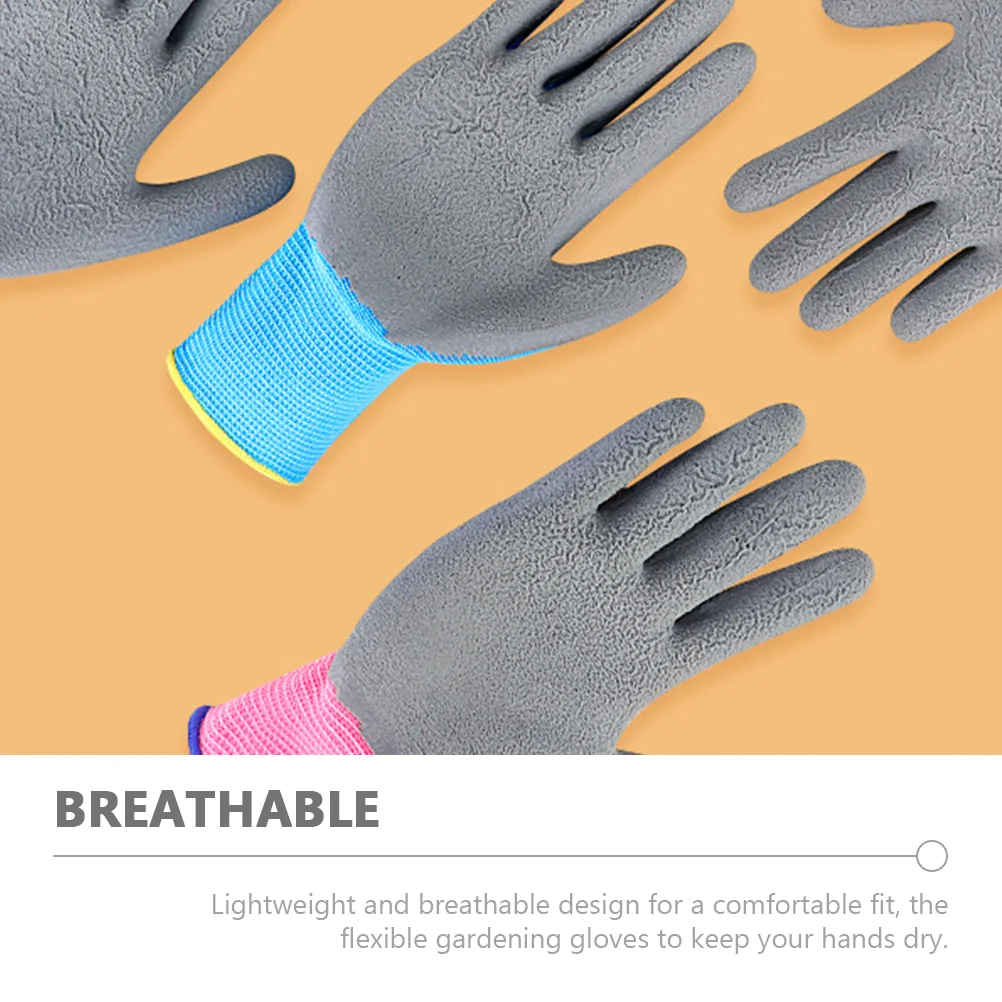 Gants de protection pour jardinage et cueillette en plein air, mitaines pour enfants, optique de four, anti-crevaison, émulsion, travail de plantation durable, 3 paires