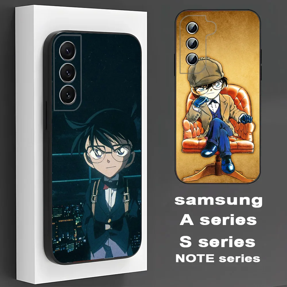 Anime D-Detective C-Conan Phone Case For Samsung Galaxy A52 A12 A51 S21 Edge S22ULTRA S23 S20LITE Plus Ultra Black Cover