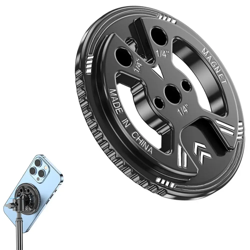 Magnetic Adapter Ring 1/4" Cold Shoe Locating Pin Converter, Strong Magnet Mount For MagSafe Phone, Camera, Tripod Accessories gallery 3