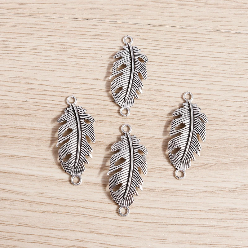 Tusember 20 Stück Legierungs-Pflanzenanhänger, Metall-Blatt-Blumen-Baum-Charms für Schmuckherstellung, Ohrringe, Halsketten, DIY-Armband-Zubehör – Detail 39