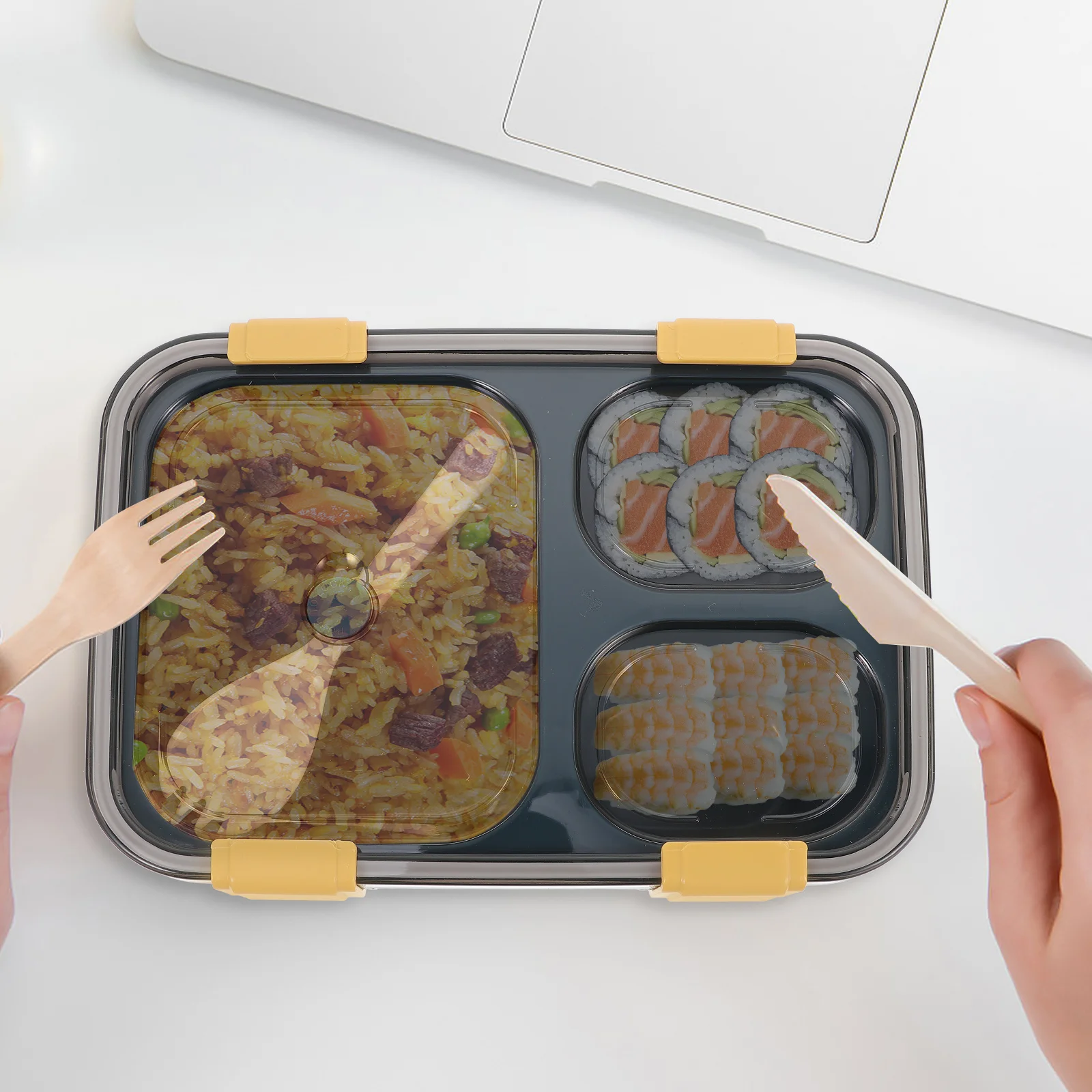 

Microwaveable Bento Reusable Leakproof Food Container Lightweight Lunch For Adults Portable Meal Storage Box Compartment